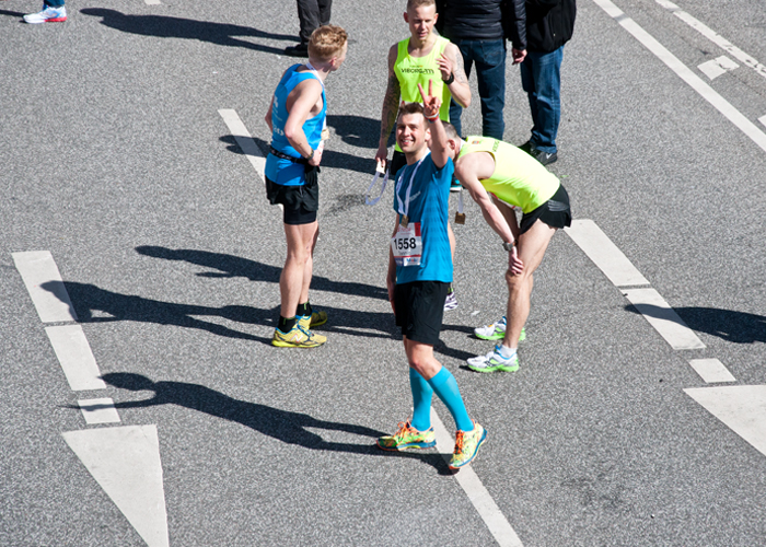 Glücklich im Ziel beim Haspa Marathon Hamburg