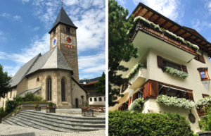 Kirche und Haus in Klosters