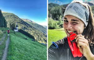 Selfie mit Medaille in Filisur Schweiz