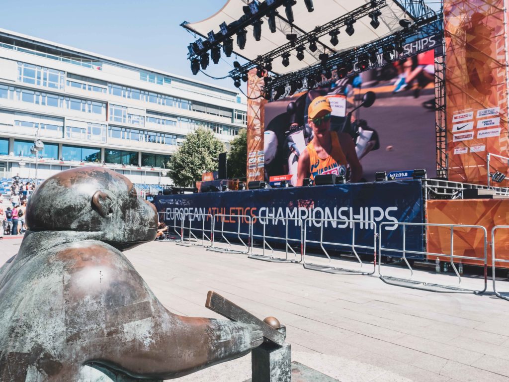 Leichtathletik Europameisterschaften 2018, Berlin 2018, Bühne, Sarah Wiener, Starköchin