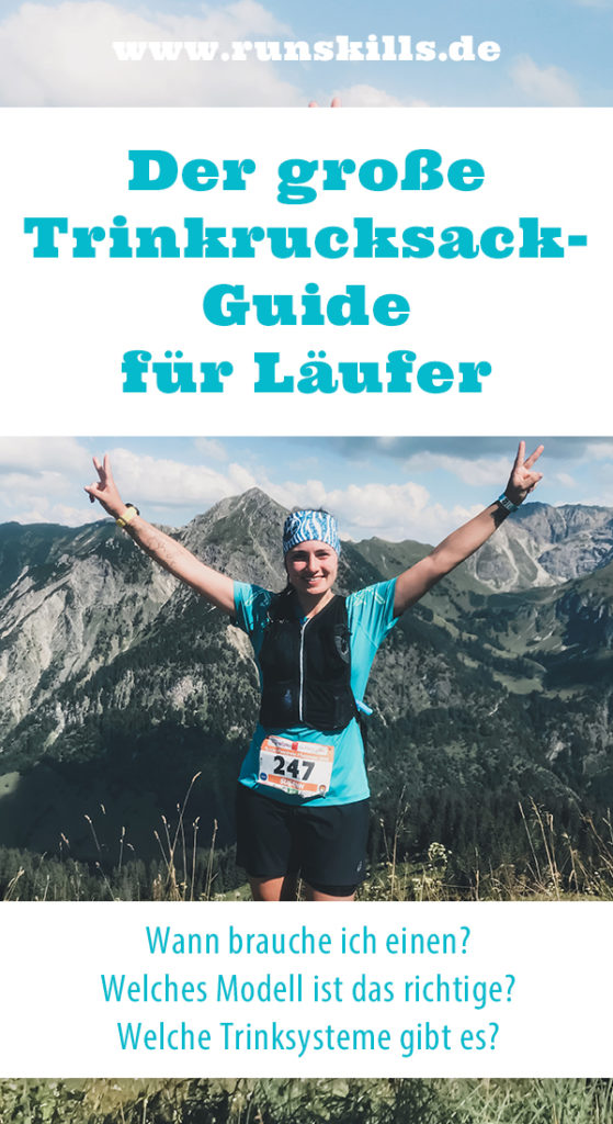 Trinkrucksack, Laufrucksack, Trinkweste, Laufrucksack mit Trinksystem, Trinkblase, Laufrucksack, Trailrunning Rucksack, Trailrunner, Trailrunning, Allgäu Panorama Marathon, Ultrarunning, Frau mit blauen T-Shirt läuft, auf dem berg